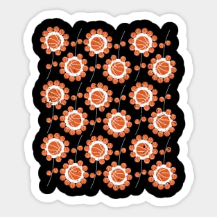 Floral Basketball Seamless Pattern Sticker